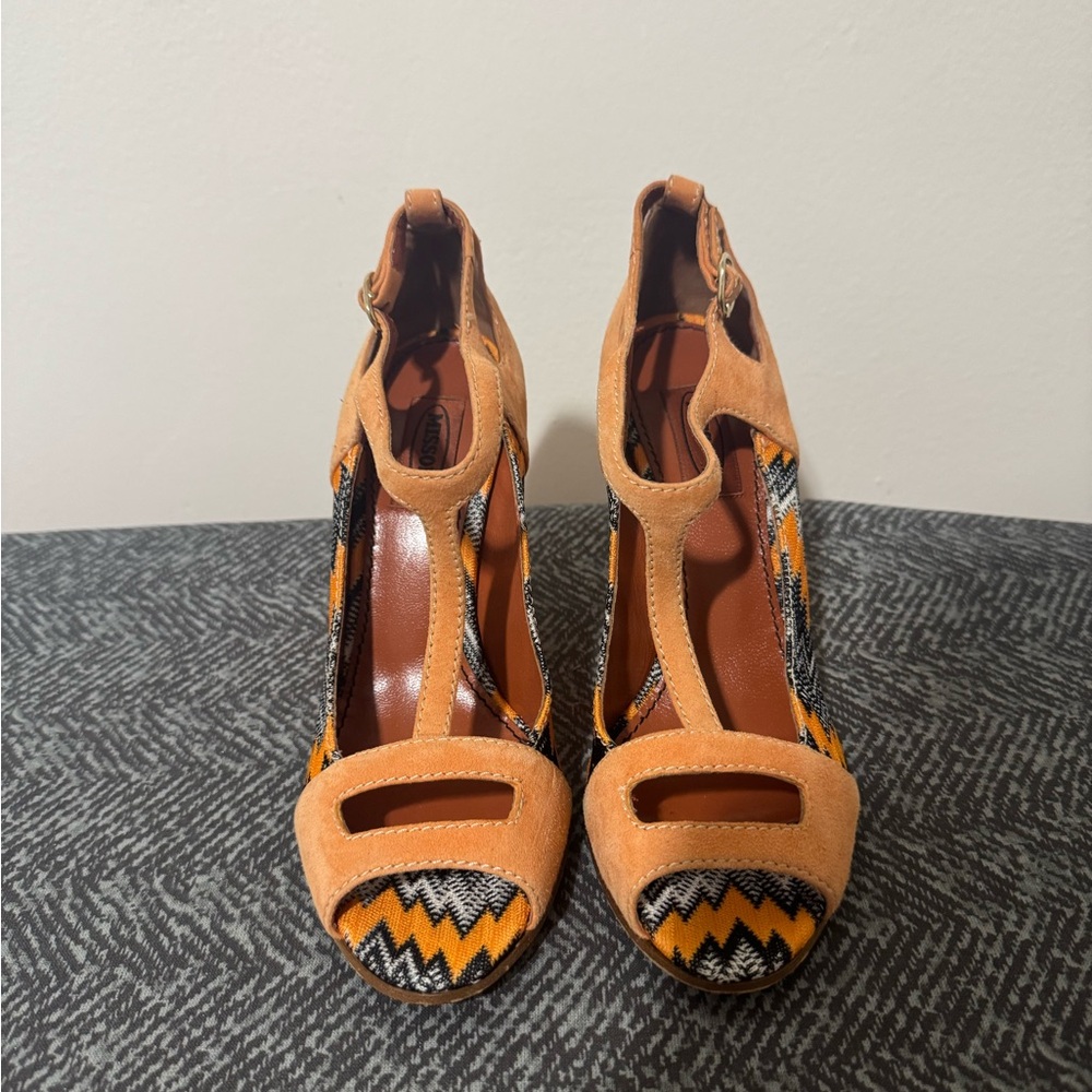 Missoni Suede & Knit Zigzag Wedge Heels